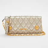 Gold Laminated Wallet On Chain Shoulder Bag / MIU MIU