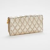 Gold Laminated Wallet On Chain Shoulder Bag / MIU MIU