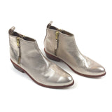 Gold Leather Ankle Boots / TEMPS D'ORAGE - Size 37