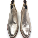 Gold Leather Ankle Boots / TEMPS D'ORAGE - Size 37