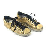 Gold Leather Low Top Sneakers / GOLDEN GOOSE - Size 37