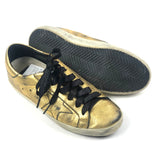 Gold Leather Low Top Sneakers / GOLDEN GOOSE - Size 37