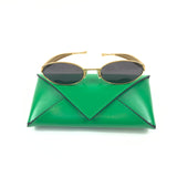 Gold Metal Sardine Oval Sunglasses / BOTTEGA VENETA