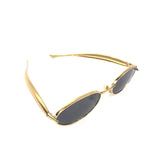 Gold Metal Sardine Oval Sunglasses / BOTTEGA VENETA