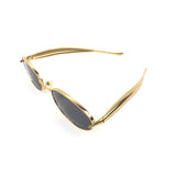 Gold Metal Sardine Oval Sunglasses / BOTTEGA VENETA