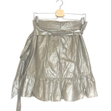 Gold Metallic Cotton and Linen-blend Wrap Skirt / ISABEL MARANT - Size 38
