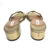 Gold Metallic Film 35 Leather Heeled Sandals / AQUAZZURA - Size 39.5