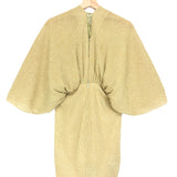Gold Metallic Gathered Stretch Knit Mini Dress / ROTATE - Size 38