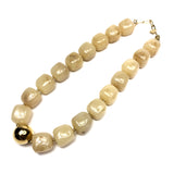 Gold Plated Steel with Nude Resin Beads OEDIPE Necklace / ZAG - Size 40cm