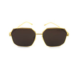 Gold Tone Metal Geometric Frame Sunglasses / BOTTEGA VENETA