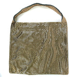 Gold Tone Metallic Pixel Mesh Tote Bag / PACO RABANNE