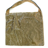 Gold Tone Metallic Pixel Mesh Tote Bag / PACO RABANNE