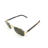 Gold/Brown Oval Frame Sunglasses / PRADA