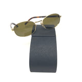 Gold/Brown Oval Frame Sunglasses / PRADA