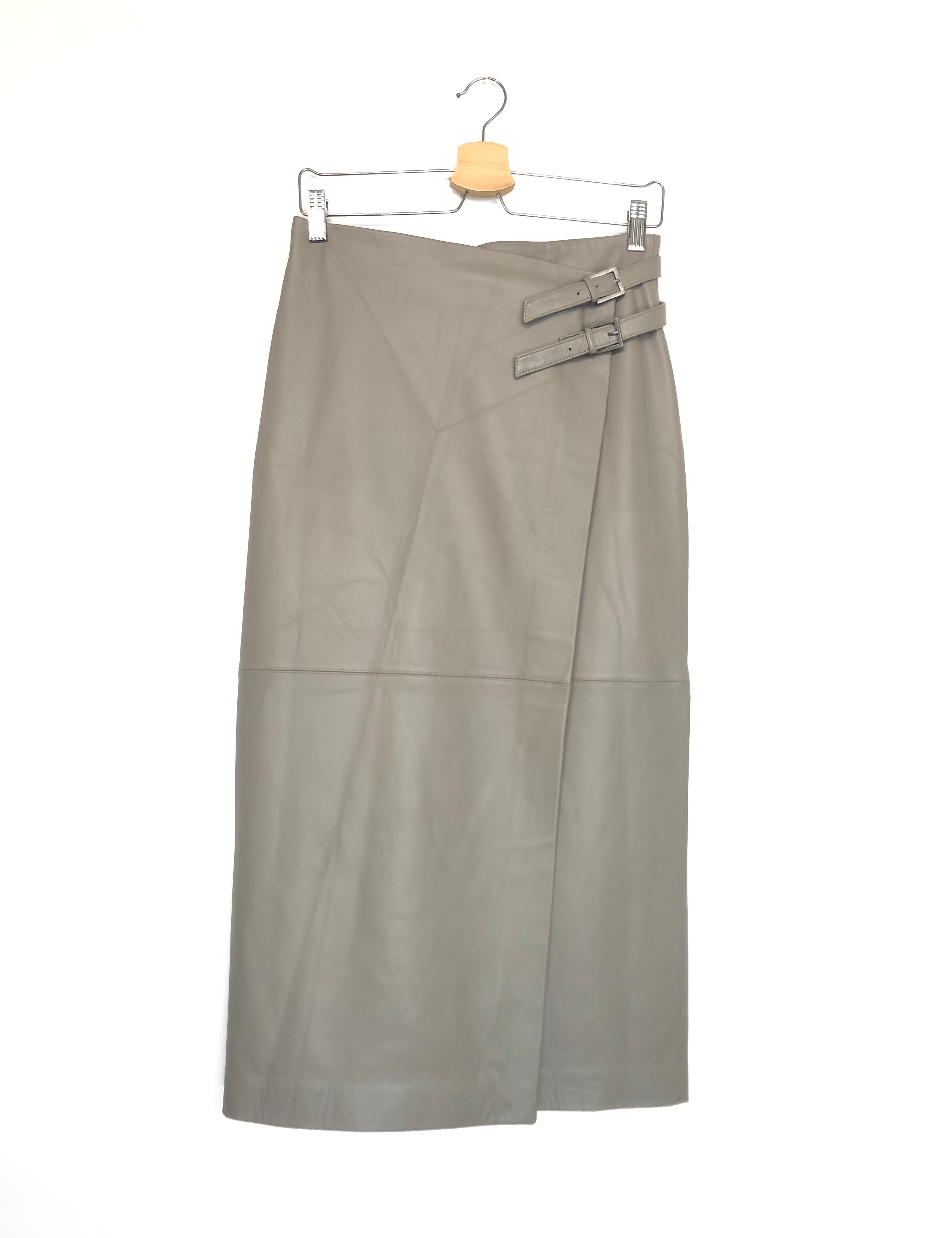 Gray skirt with belt on a white background