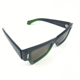 Green Acetate Cat Eye Sunglasses / FERRAGAMO