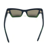 Green Acetate Cat Eye Sunglasses / FERRAGAMO