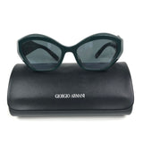 Green Acetate Mother of Pearl Embellished Butterfly Sunglasses / GIRGIO ARMANI