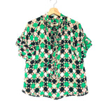 Green and Pink Geomatric Print Blouse / EMILIO PUCCI - Size 36