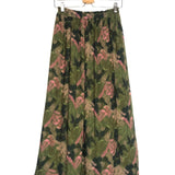 Green and Pink Leaf Patterned Silk Skirt / MOMONI - Size 36