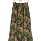 Green and Pink Leaf Patterned Silk Skirt / MOMONI - Size 36
