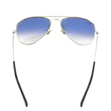 Green/Blue Gradient Polished Silver Aviator Sunglasses / RAY-BAN