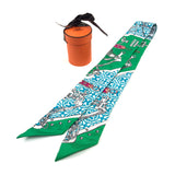 Green & Blue Printed Twill Scarf / HERMES