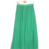 Green Cotton Maxi Skirt - One Size