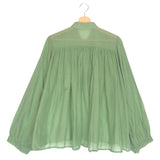 Green Cotton Tie-neck Long Sleeves Oversized  Blouse / FORTE_FORTE - One Size