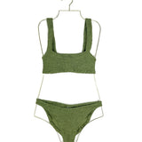 Green Crinkle Knit XANDRA Bikini / HUNZA G - One Size