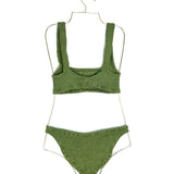 Green Crinkle Knit XANDRA Bikini / HUNZA G - One Size