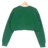 Green Cropped Logo Sweatshirt / CELINE - Size M