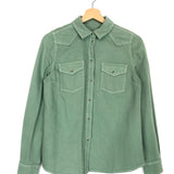 Green Denim SERVANNE Front Snaps Shirt / SEZANE - Size 34