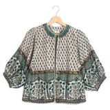 Green DEVI Floral Printed Cotton Jacket / M.A.B.E. - Size M