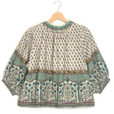 Green DEVI Floral Printed Cotton Jacket / M.A.B.E. - Size M