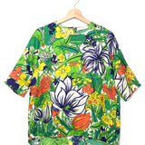 Green Floral Patterns Silk Jacquard Blouse / ROSEANNA - Size 36