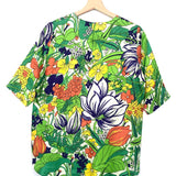 Green Floral Patterns Silk Jacquard Blouse / ROSEANNA - Size 36