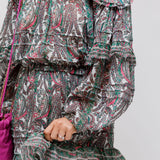 Green GABINIA Paisley-print Cotton and Silk-blend Crepon Mini Dress / ISABEL MARANT - Size 36