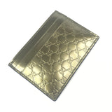 Green Glossy Micro Guccissima Leather Card Holder / GUCCI