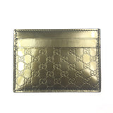 Green Glossy Micro Guccissima Leather Card Holder / GUCCI