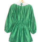 Green Ifeuille Guipure-collar Linen-blend Playsuit / MAJE - Size 38