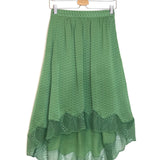 Green JOSLIN JAC Jacquard Lace-trim Silk Midi Skirt / ZADIG & VOLTAIRE - Size 34