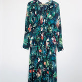 Green Jungle Print Crepe V-Neck Maxi Dress - model ROUX JUNGLE / ZADIG & VOLTAIRE - Size XS