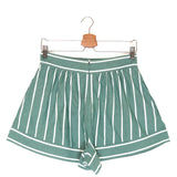 Green KIMBERLY Striped High Waisted Shorts / SHONA JOY - Size 38