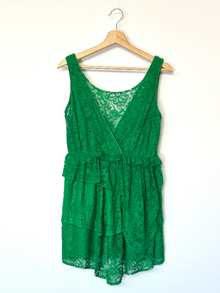 Green Lace Mini Dress HEIMSTONE Size 34 La Suite