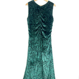 Green LAURENT Velvet Metallic Embellished Sleeveless Maxi Dress / MASCCOB - Size L