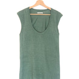 Green Linen V-neck Sleeveless Tee / ISABEL MARANT ETOILE - Size S