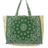 Green LOVE Embroidered LARGE Bandana Quilted Bag / CALL IT BY YOUR NAME