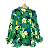 Green LULU Printed Silk Shirt / MII EN FORET - One Size