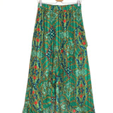 Green Lurex HALL Printed Asymmetric Midi Skirt / BA&SH - Size 1